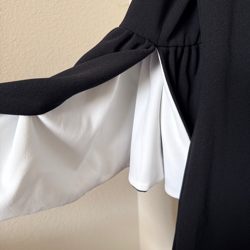 Calvin Klein Black Bell Sleeve Dress Size 8 - Picture 3 of 4